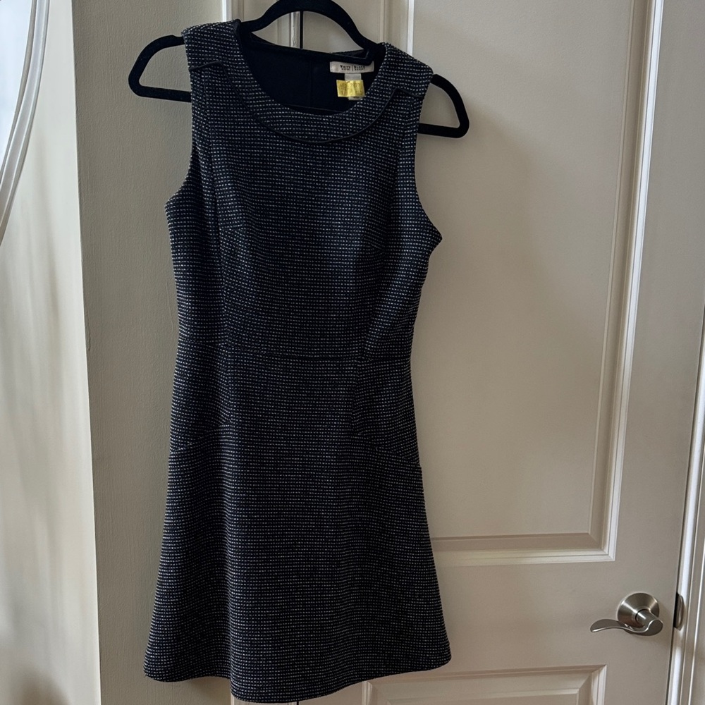 White House Black Market Black and White Textured Midi Dress